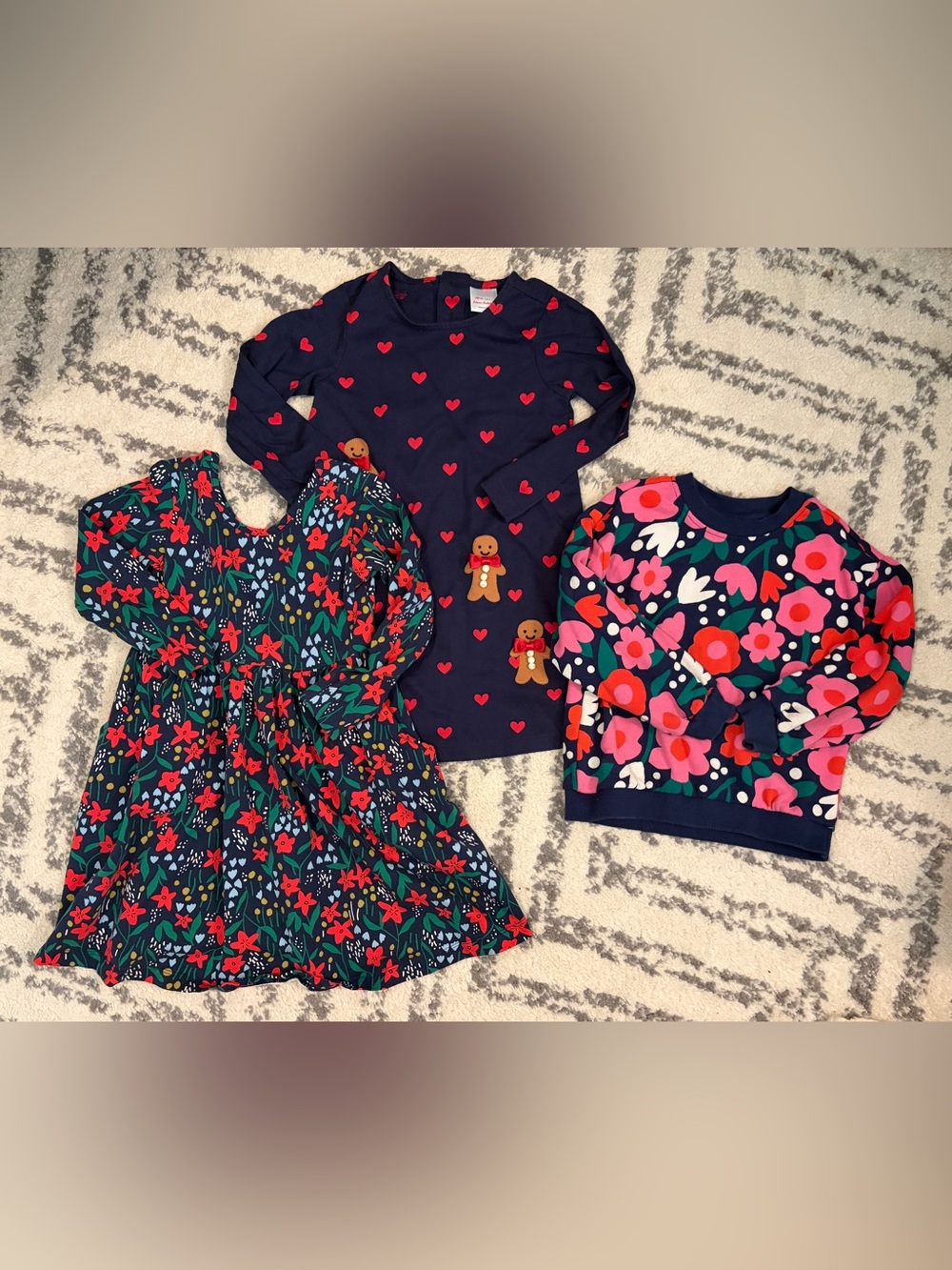 Hanna Andersson Holiday Dress and Sweatshirt, Lot of 3